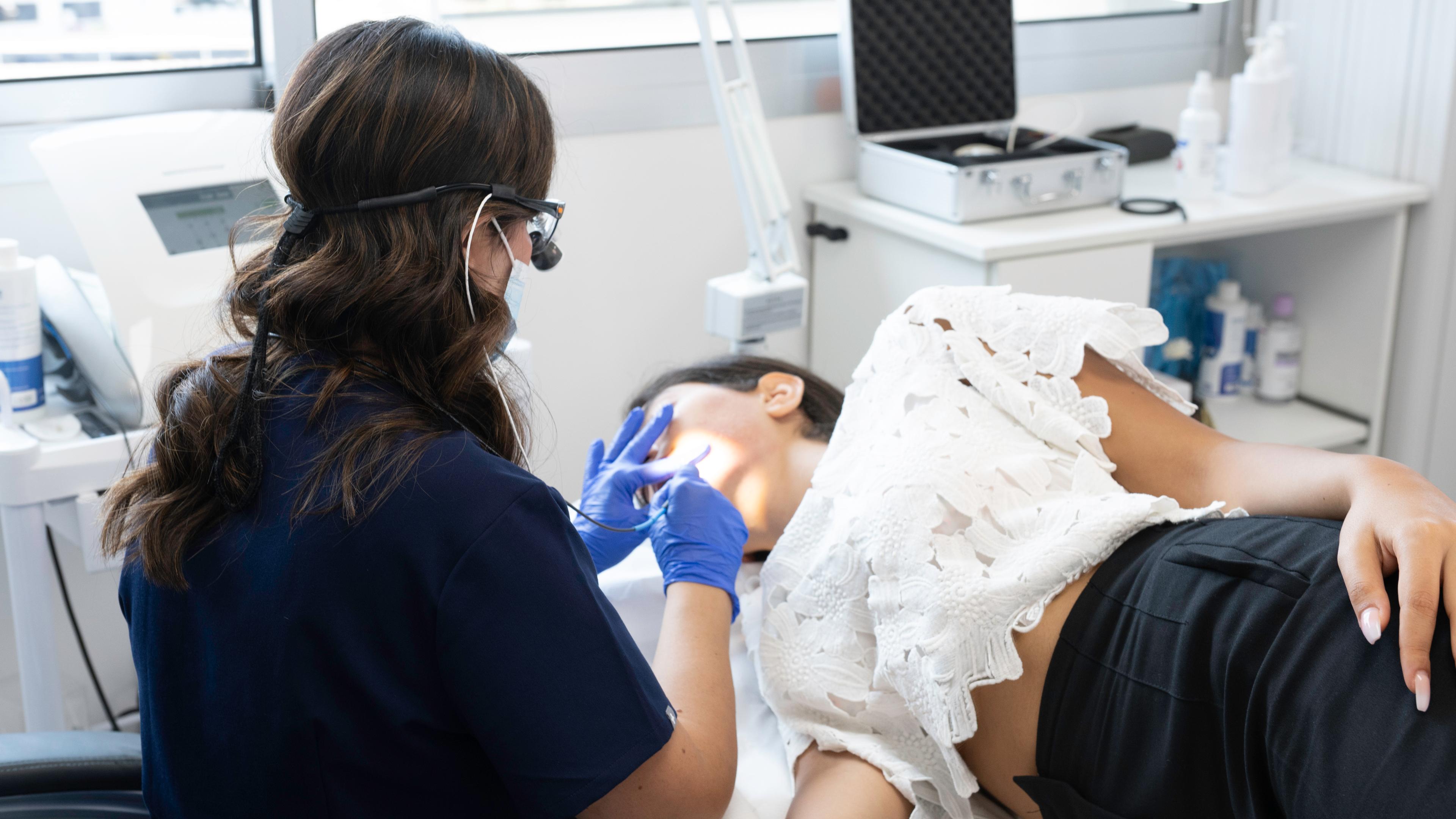 Facial electrolysis session